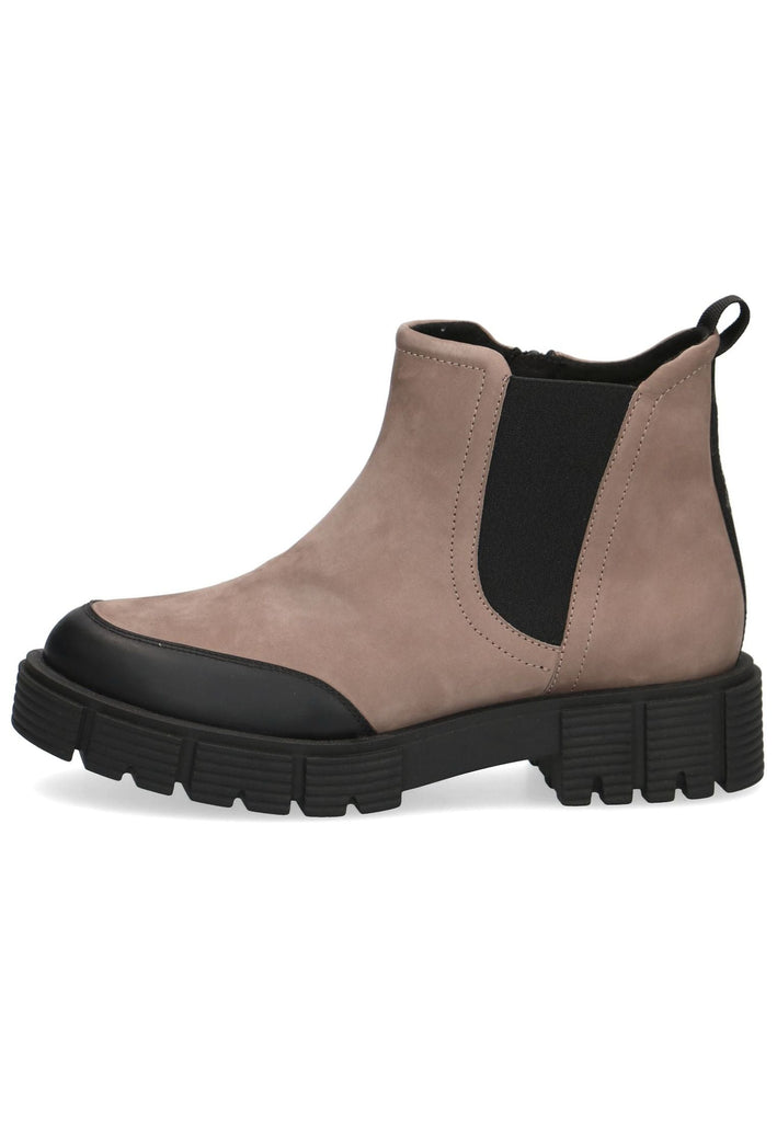 Caprice Stiefelette Leder/Textil Taupe - surf4shoes
