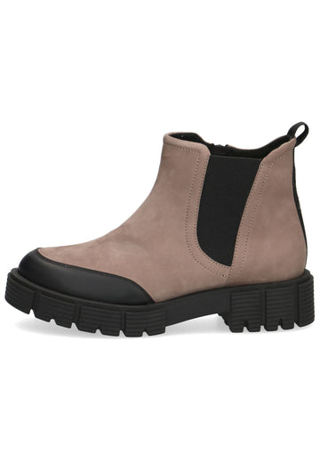 Caprice Stiefelette Leder/Textil Taupe - surf4shoes