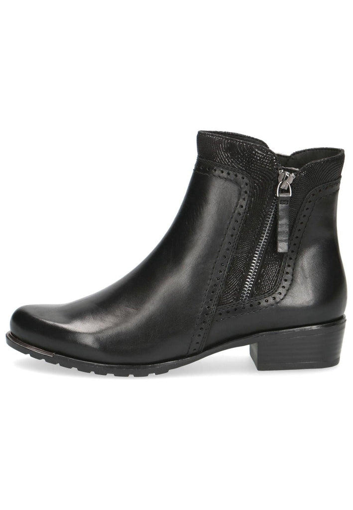 Caprice Stiefelette Leder Schwarz Kombi - surf4shoes