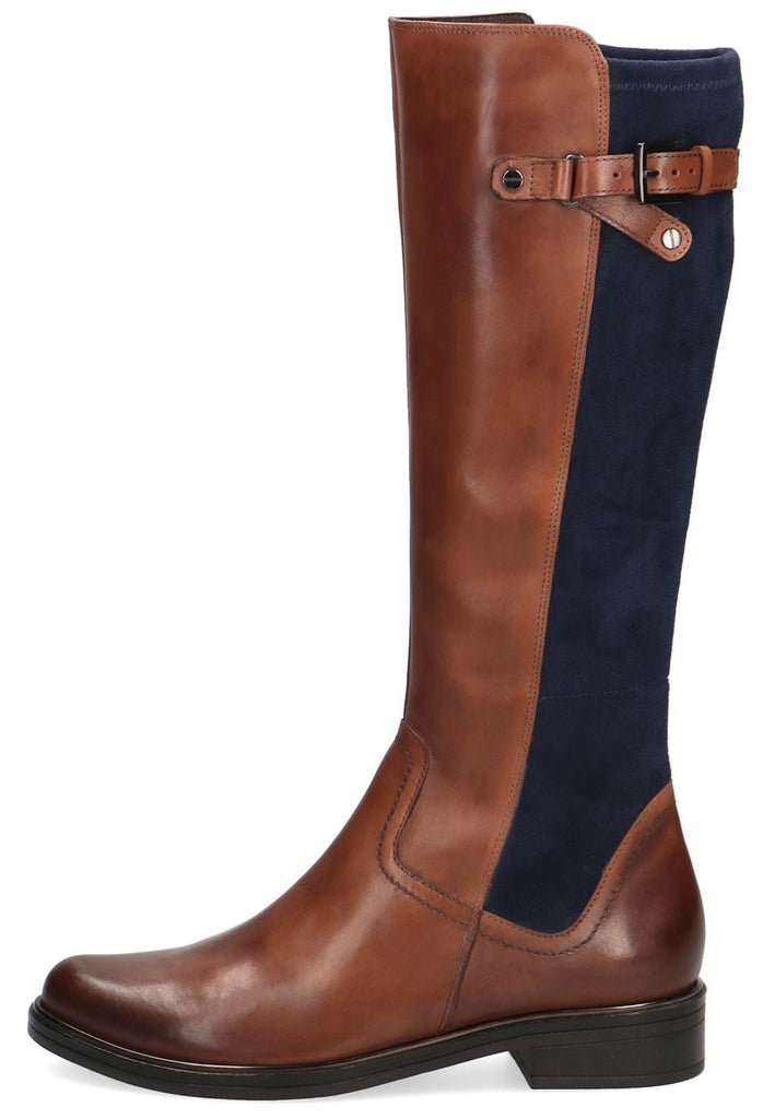 Caprice Stiefel Leder/Textil Cognac/Navy - surf4shoes