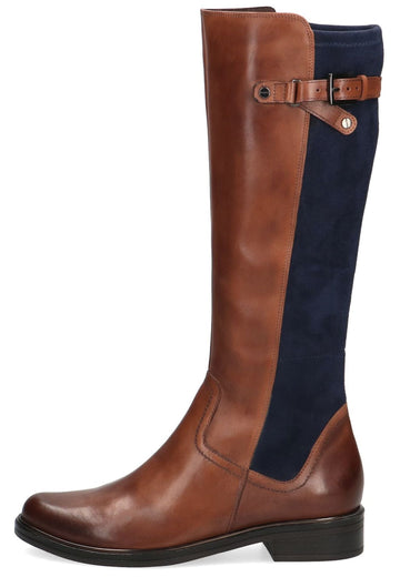 Caprice Stiefel Leder/Textil Cognac/Navy - surf4shoes