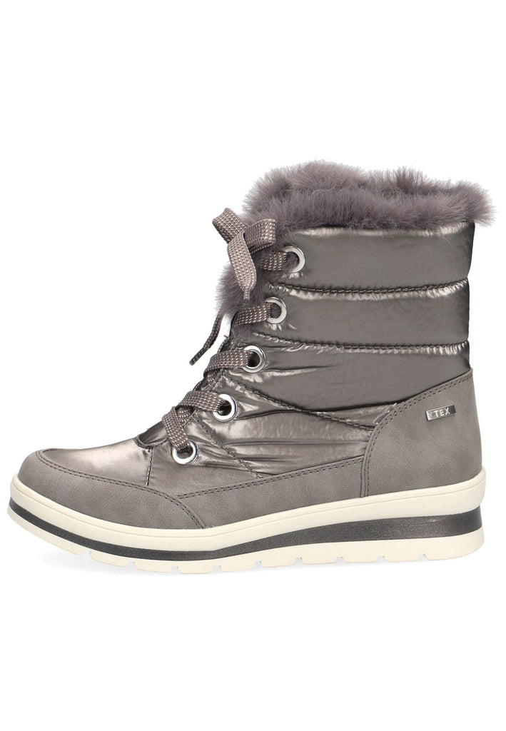 Caprice Stiefelette Lederimitat/Textil Taupe Warmfutter - surf4shoes