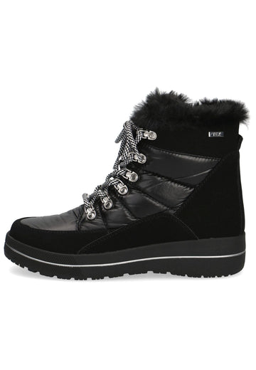 Caprice Stiefelette Lederimitat/Textil Schwarz Warmfutter - surf4shoes