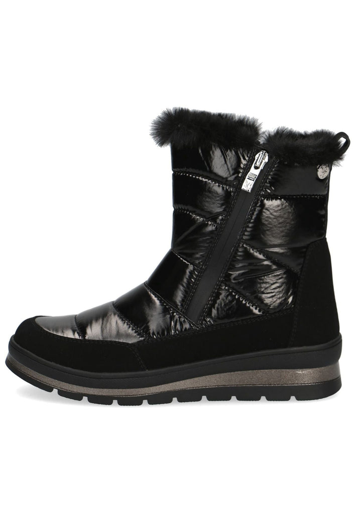 Caprice Stiefelette Lederimitat/Textil Schwarz Kombi Warmfutter - surf4shoes