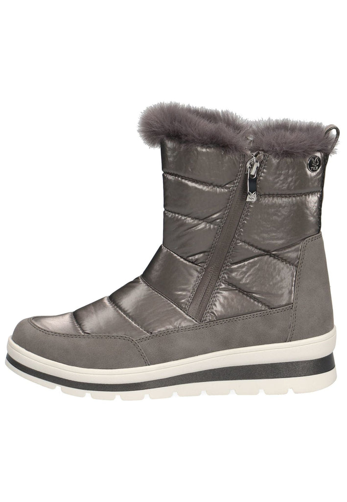 Caprice Stiefelette Lederimitat/Textil Taupe Warmfutter - surf4shoes