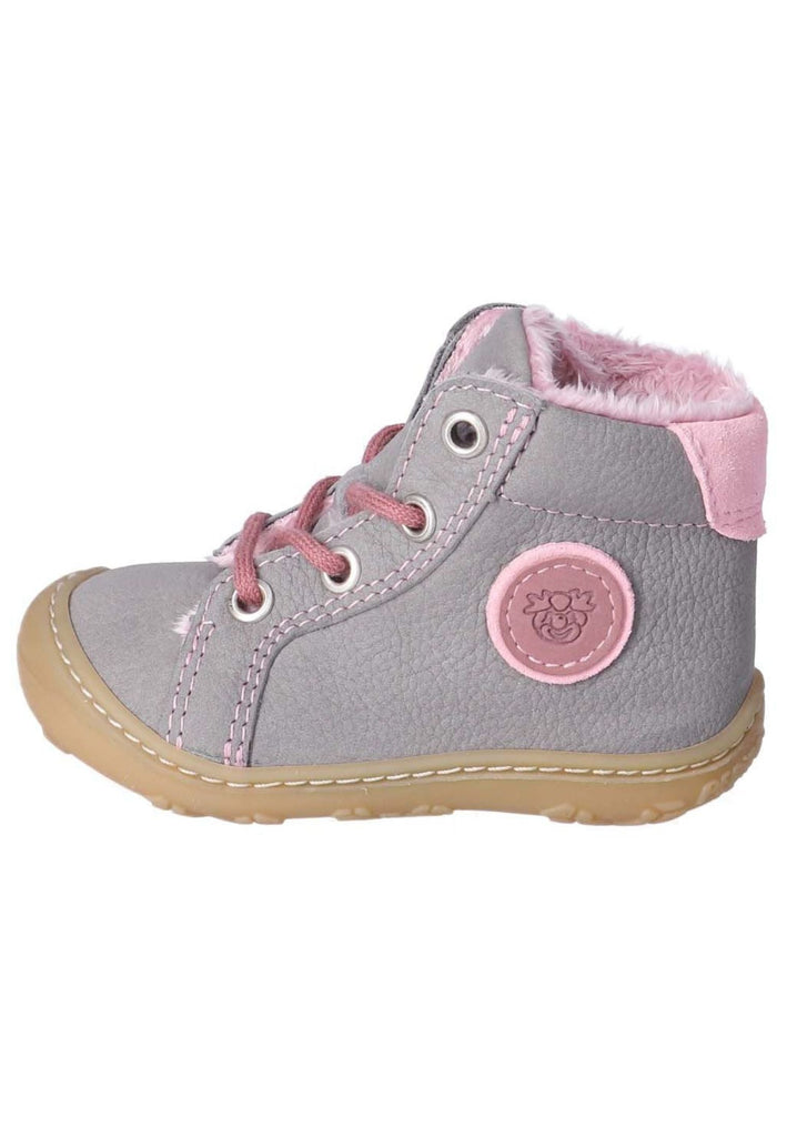 Pepino Halbschuhe Leder/Textil Grau/Rosa Warmfutter - surf4shoes