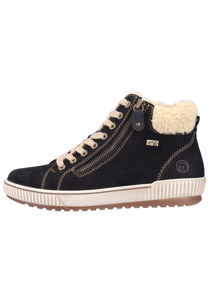 Remonte Sneaker Leder Schwarz/Beige Warmfutter - surf4shoes