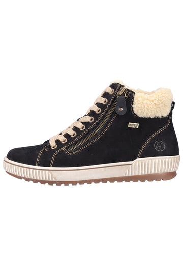 Remonte Sneaker Leder Schwarz/Beige Warmfutter - surf4shoes