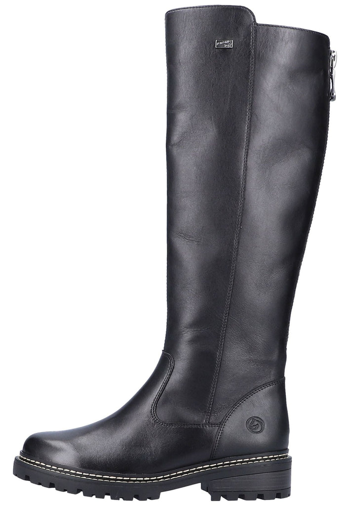 Remonte Stiefel Glattleder Schwarz - surf4shoes