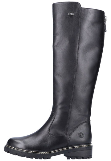 Remonte Stiefel Glattleder Schwarz - surf4shoes