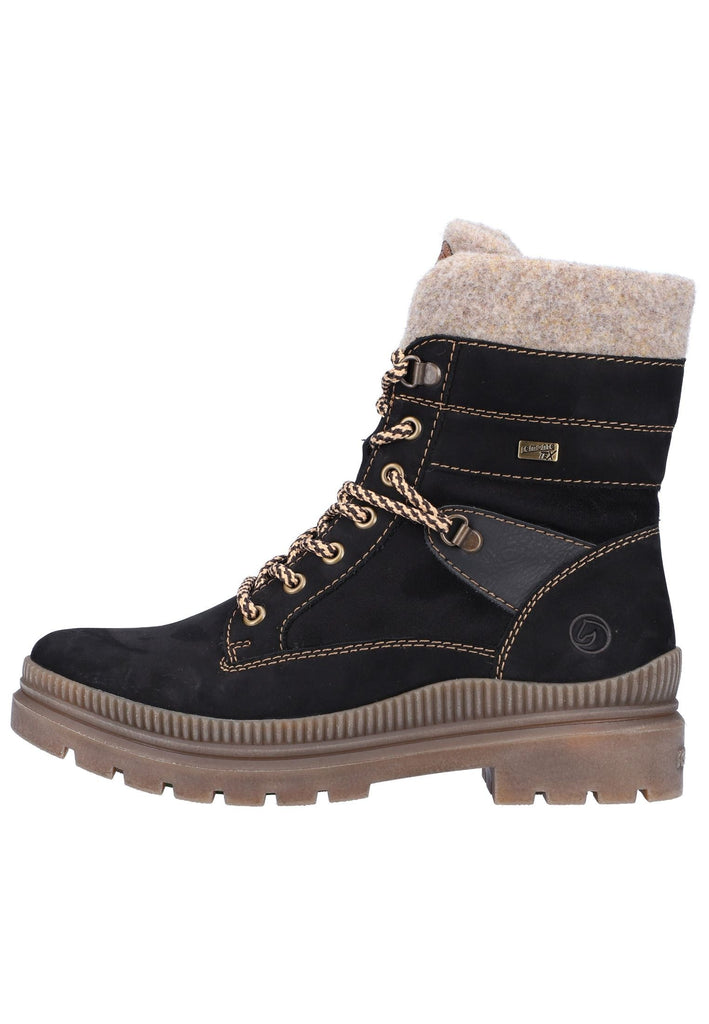Remonte Stiefelette Leder Schwarz Warmfutter - surf4shoes
