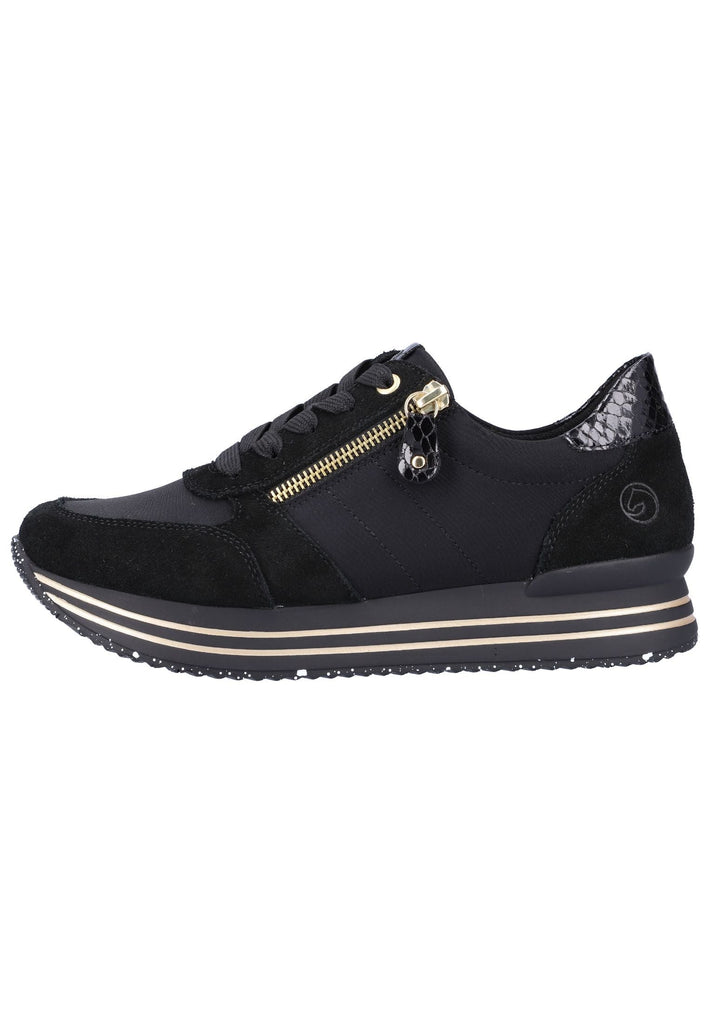 Remonte Sneaker Lederimitat Schwarz - surf4shoes