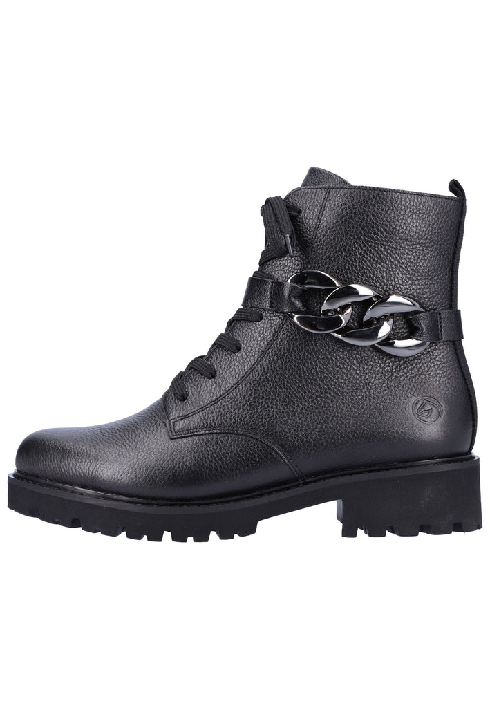Remonte Stiefelette Glattleder Schwarz - surf4shoes