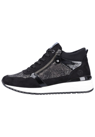 Remonte Sneaker Lederimitat Schwarz - surf4shoes