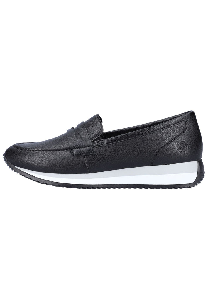 Remonte Slipper Glattleder Schwarz - surf4shoes