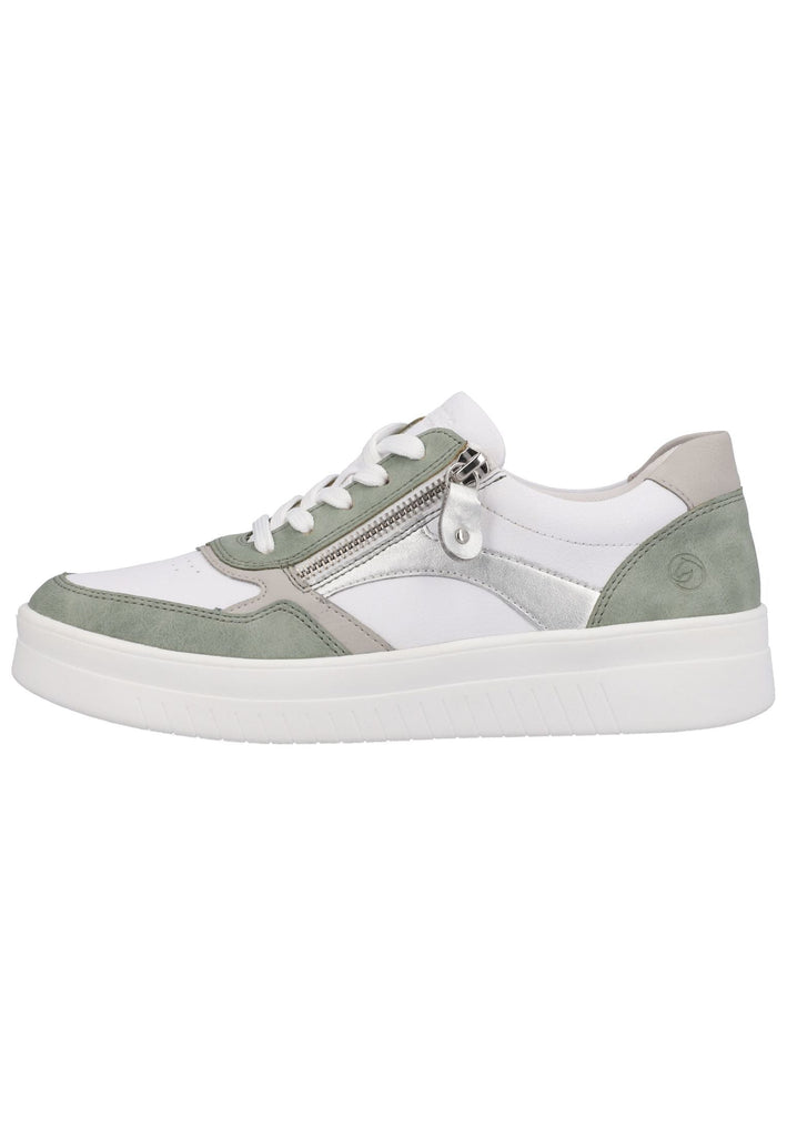 Remonte Sneaker Glattleder Weiß/Grün - surf4shoes