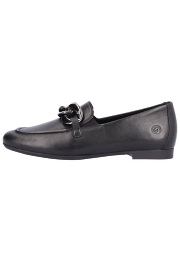 Remonte Slipper Glattleder Schwarz - surf4shoes