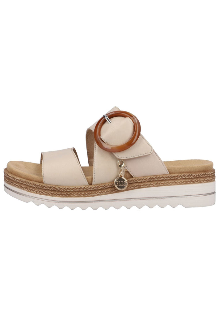 Remonte Pantoletten Glattleder Beige - surf4shoes