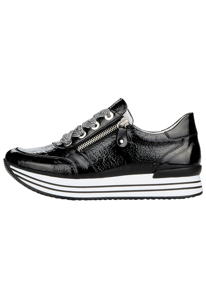 Remonte Sneaker Leder Schwarz Lack - surf4shoes