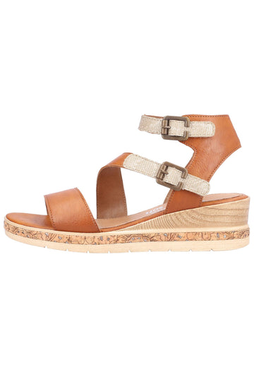 Remonte Sandalen Lederimitat Mittelbraun - surf4shoes