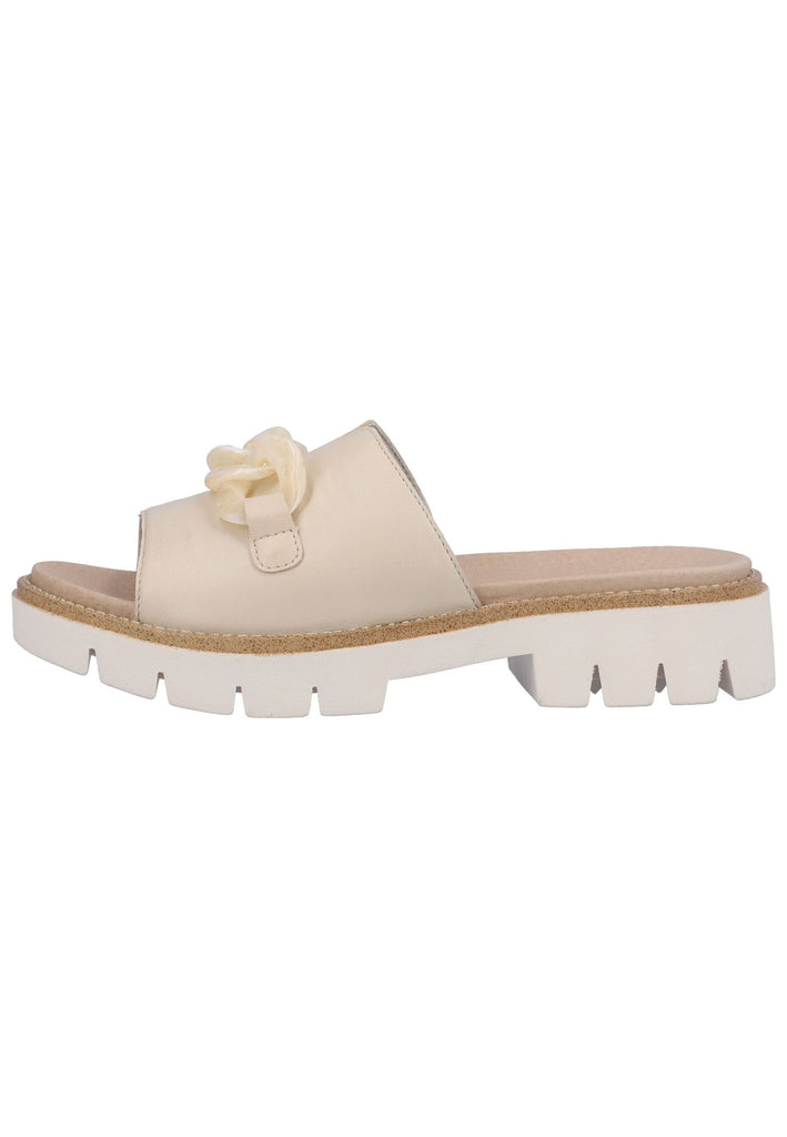 Remonte Pantoletten Glattleder Beige - surf4shoes