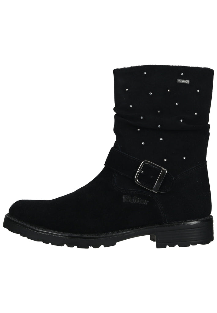 Richter Stiefelette Veloursleder/Textil Schwarz - surf4shoes