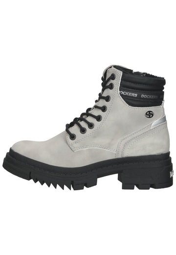 Dockers Stiefelette Lederimitat Hellgrau - surf4shoes