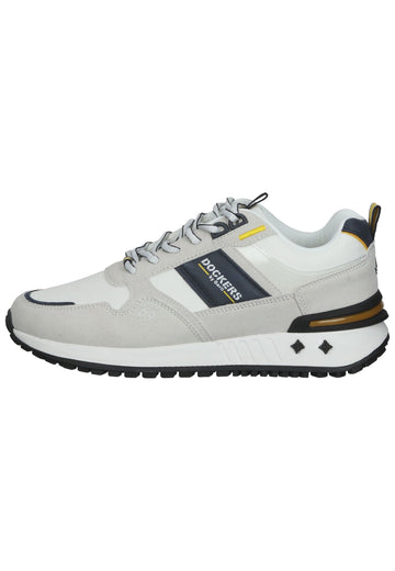 Dockers Sneaker Lederimitat/Textil Weiß/Blau - surf4shoes