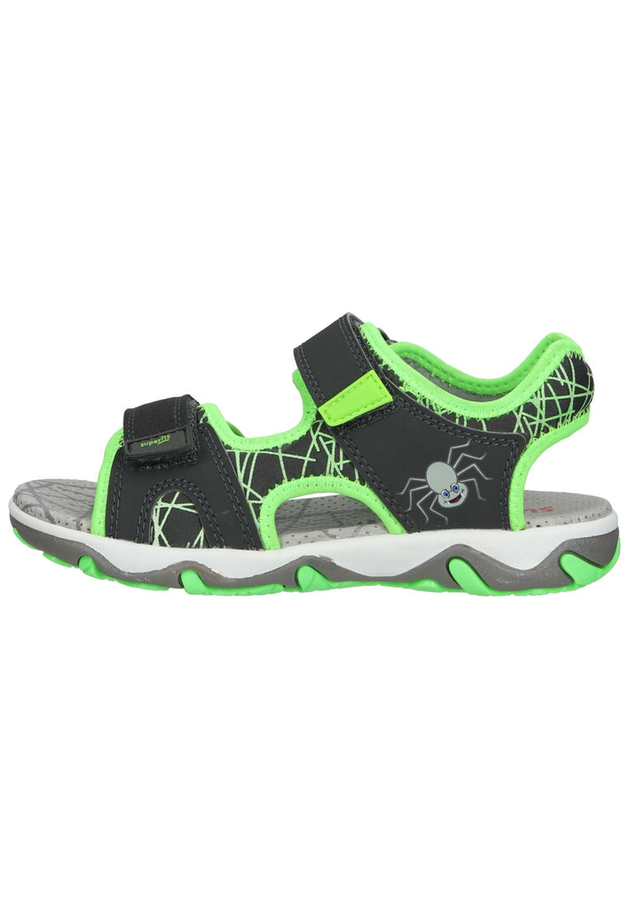 Superfit Sandalen Lederimitat/Textil Grau/Grün - surf4shoes