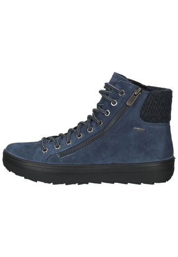 Legero Stiefelette Veloursleder Blau Warmfutter - surf4shoes