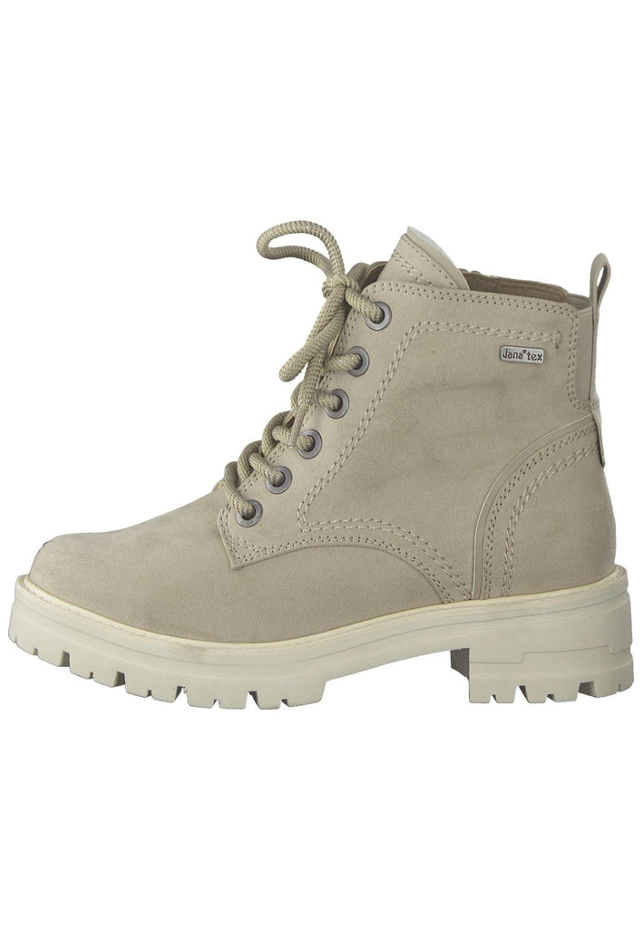 Jana Stiefelette Lederimitat/Textil Taupe - surf4shoes