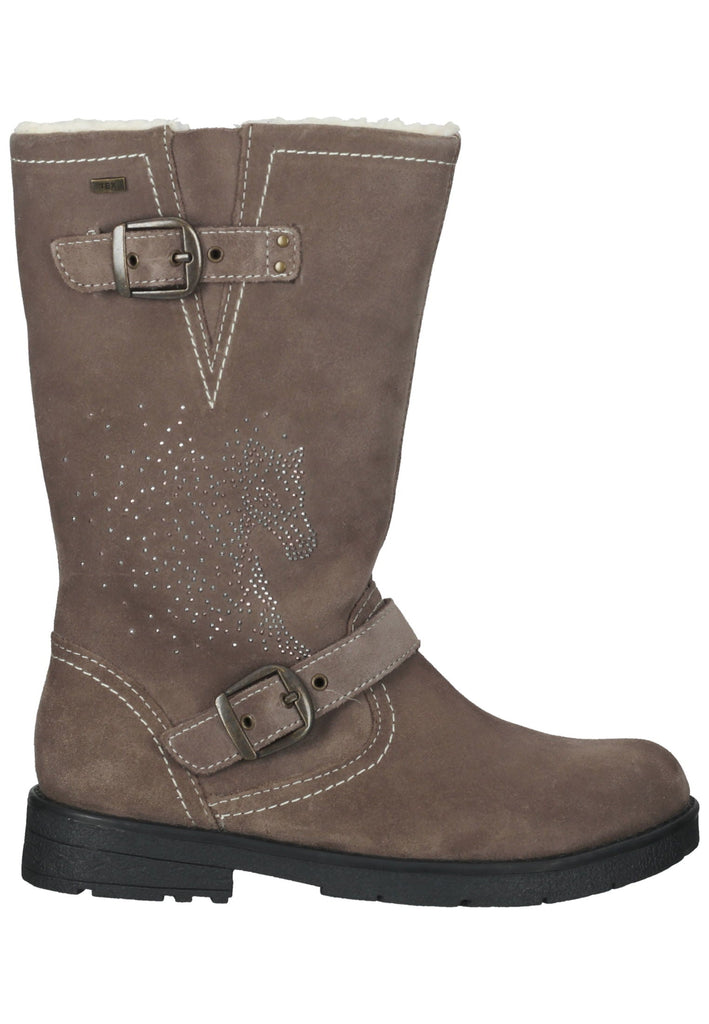 Lurchi Stiefelette Leder Taupe Warmfutter - surf4shoes