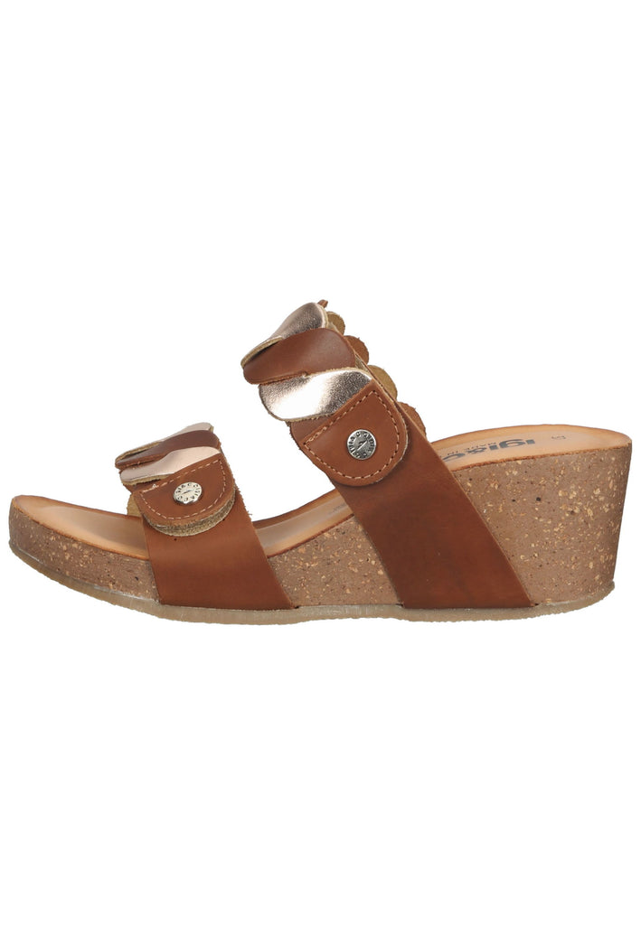 IGI&CO Pantoletten Leder Cognac - surf4shoes
