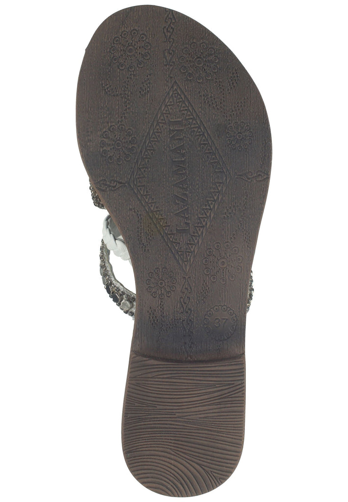 Lazamani Pantoletten Leder Weiß - surf4shoes