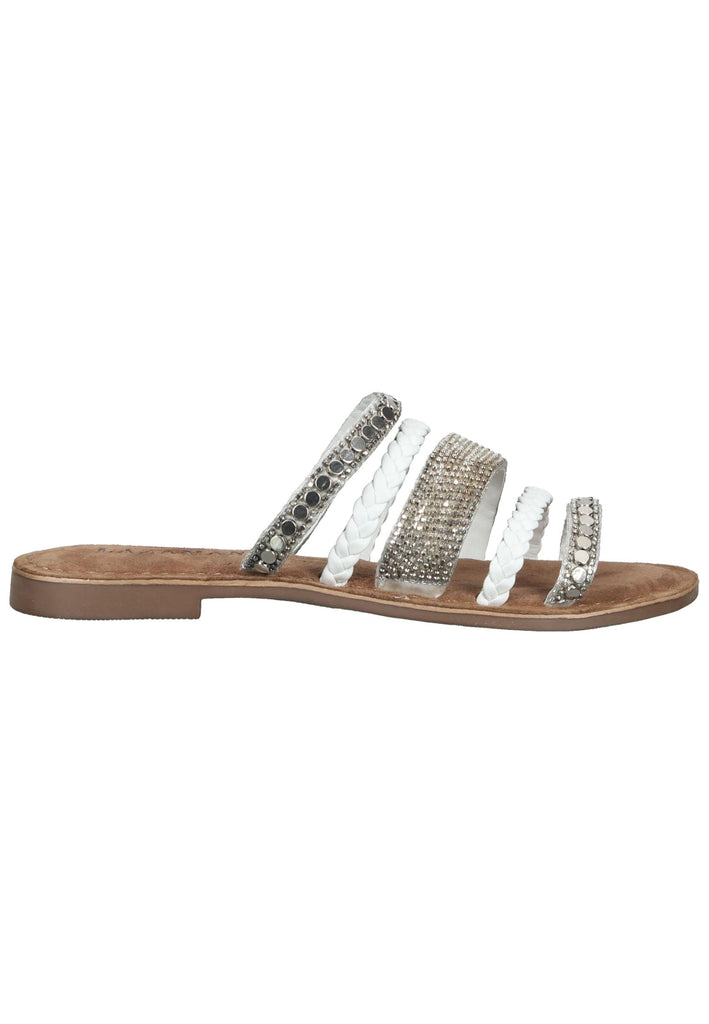 Lazamani Pantoletten Leder Weiß - surf4shoes