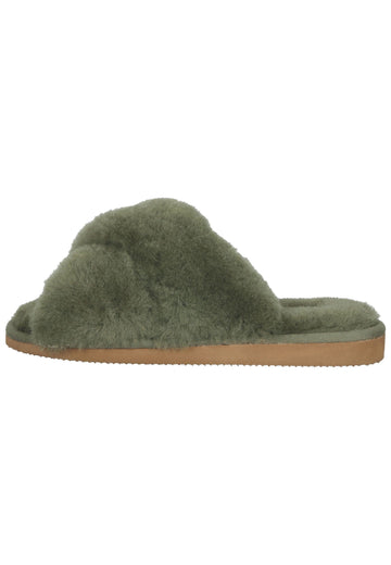 Shepherd Hausschuhe Lammfell Grün - surf4shoes