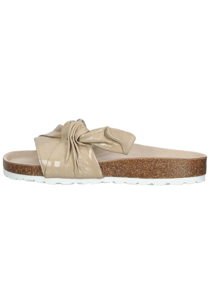 Bullboxer Pantoletten Leder Beige Lack - surf4shoes