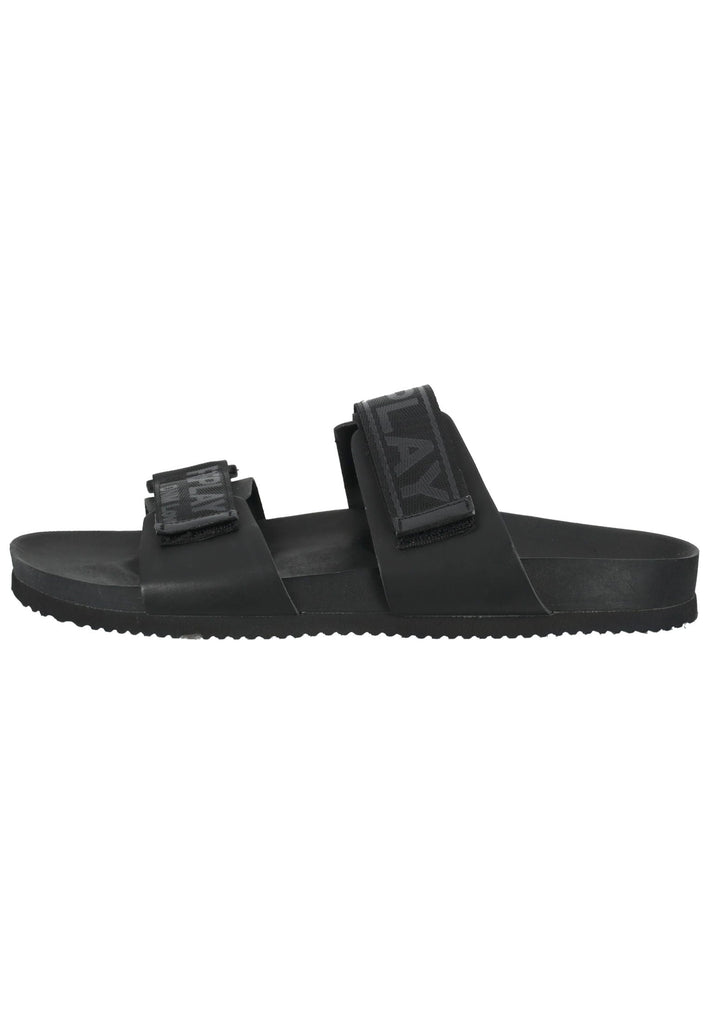 Replay Pantoletten Lederimitat/Textil Schwarz - surf4shoes