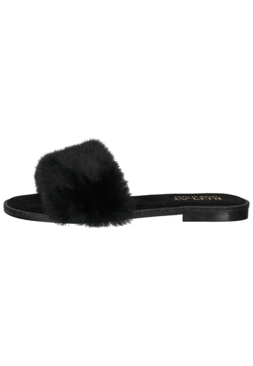Replay Pantoletten Lederimitat Schwarz - surf4shoes