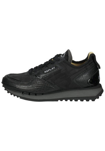 Replay Sneaker Lederimitat/Textil Schwarz - surf4shoes