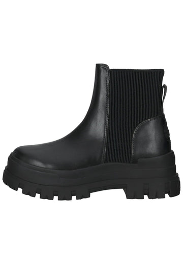 Buffalo Stiefelette Lederimitat Schwarz - surf4shoes