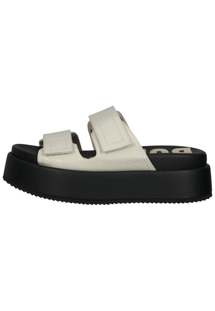 Buffalo Pantoletten Lederimitat Cream - surf4shoes