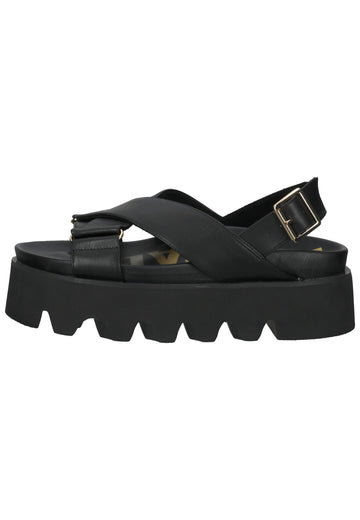 Buffalo Sandalen Lederimitat Schwarz - surf4shoes