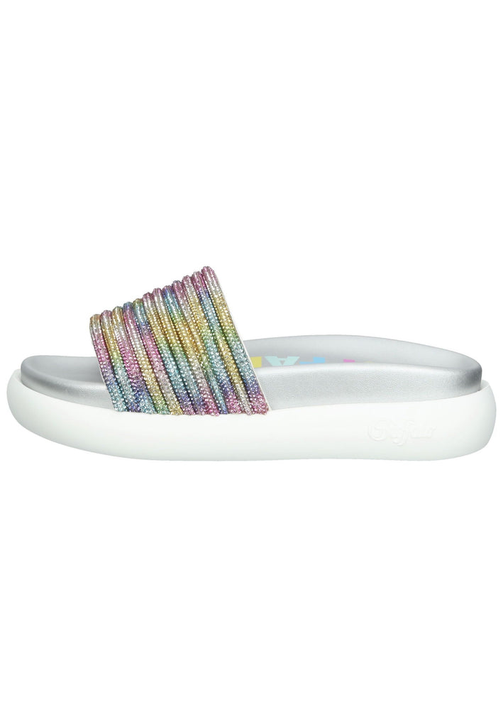 Buffalo Pantoletten Lederimitat Rainbow - surf4shoes