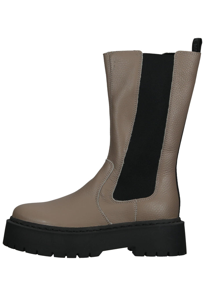 Steve Madden Stiefel Leder Beige/Schwarz - surf4shoes