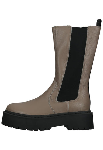 Steve Madden Stiefel Leder Beige/Schwarz - surf4shoes