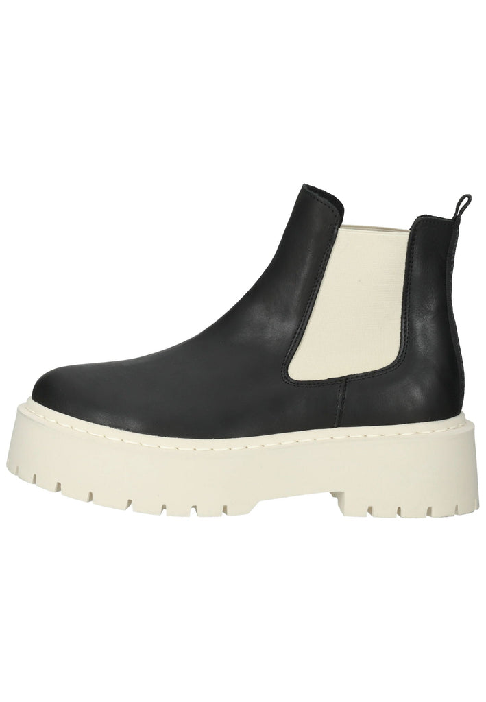 Steve Madden Stiefelette Leder/Textil Schwarz/Beige - surf4shoes