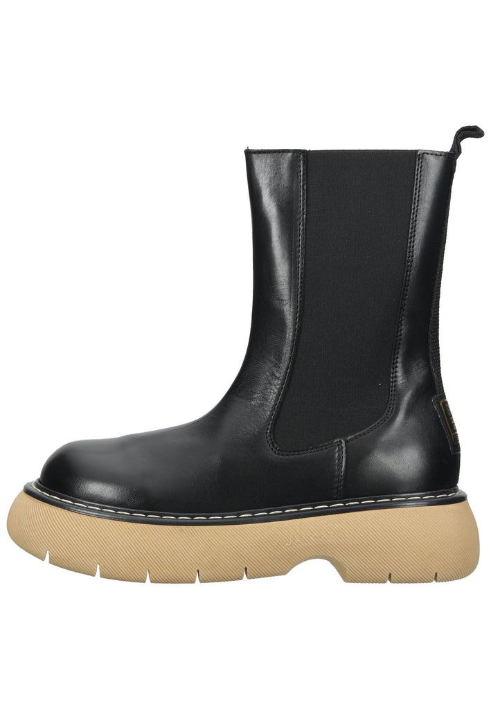 Steve Madden Stiefelette Leder/Textil Schwarz/Beige - surf4shoes