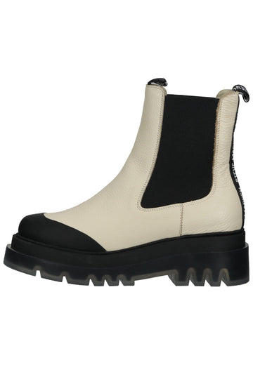 Steve Madden Stiefelette Leder Weiß/Schwarz - surf4shoes