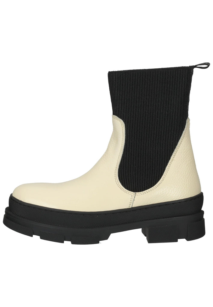 Steve Madden Stiefelette Leder/Textil Weiß/Schwarz - surf4shoes